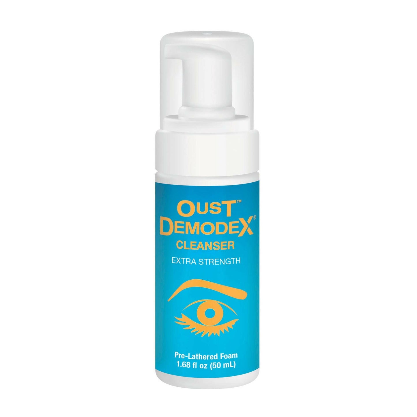A 50ml bottle of Ocusoft Oust Demodex Extra Strength Cleanser.
