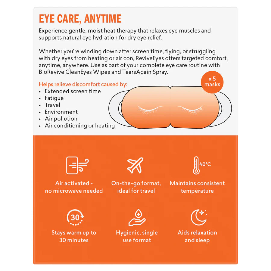 Biorevive Revive Eyes Self-Warming Steam Masks - 5 pack