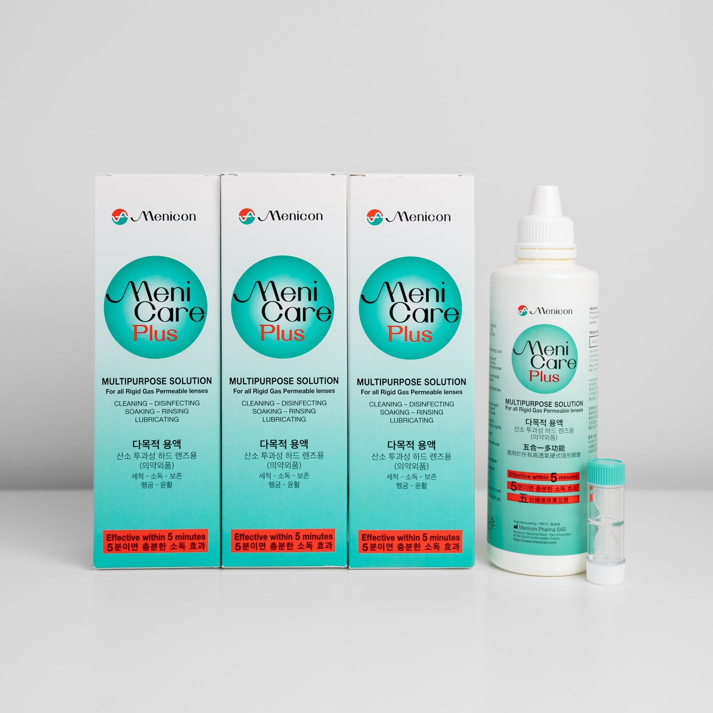 Menicare Plus 3×250 ml solution box for lens care