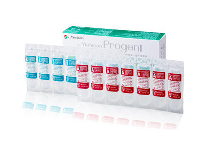 Menicon Progent kit with vials on a white background