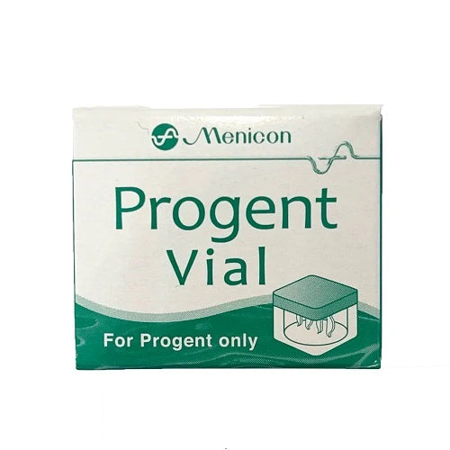 Menicon Progent Vial packaging on a white background