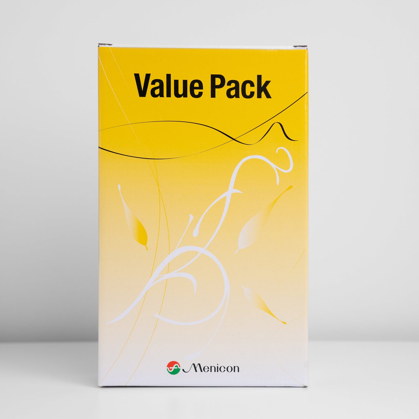 Menicon Value Pack including 3x 250ml bottles of Menicare Plus Contact Lens Solution, Menicon Progent and Case. Photo is box only.