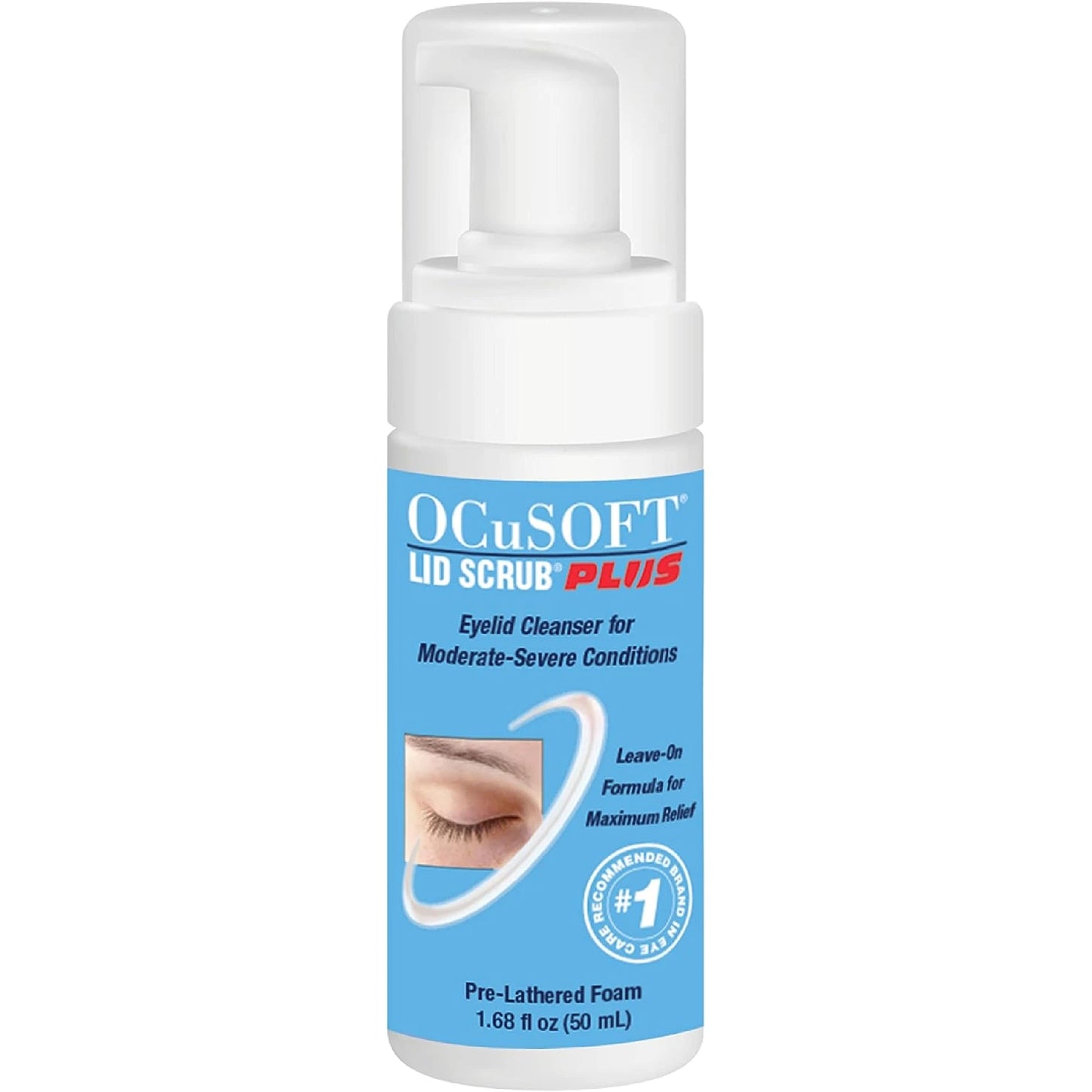 A 50ml bottle of Ocusoft Lid Scrub Plus Eyelid Cleanser