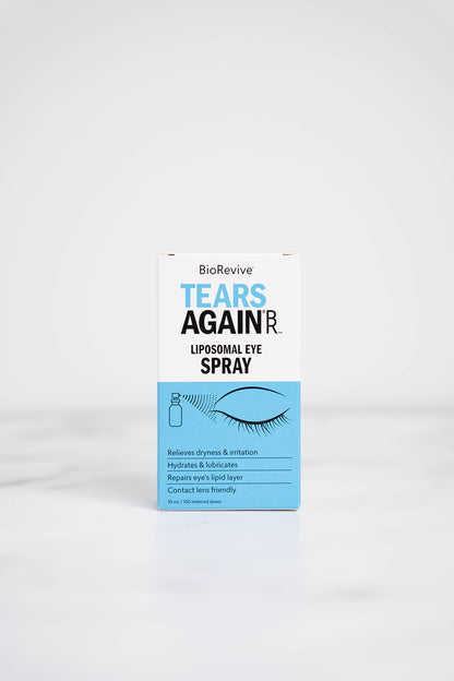 A 10ml Spray Bottle of BioRevive Tears Again Lipsomal Eye Spray.