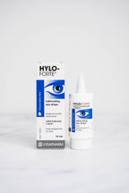 A 10ml bottle of Hylo-Forte Lubricating Eye Drops.