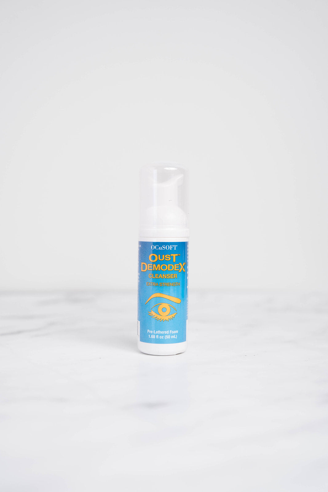 A 50ml bottle of Ocusoft Oust Demodex Cleanser.