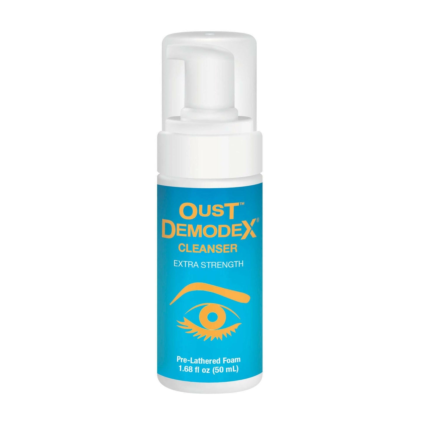 A 50ml bottle of Ocusoft Oust Demodex Extra Strength Cleanser. 