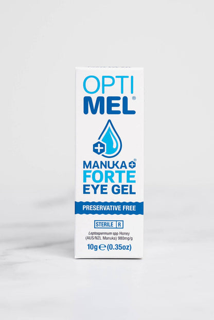 A box of Optimel Manuka Honey Forte Eye Gel.