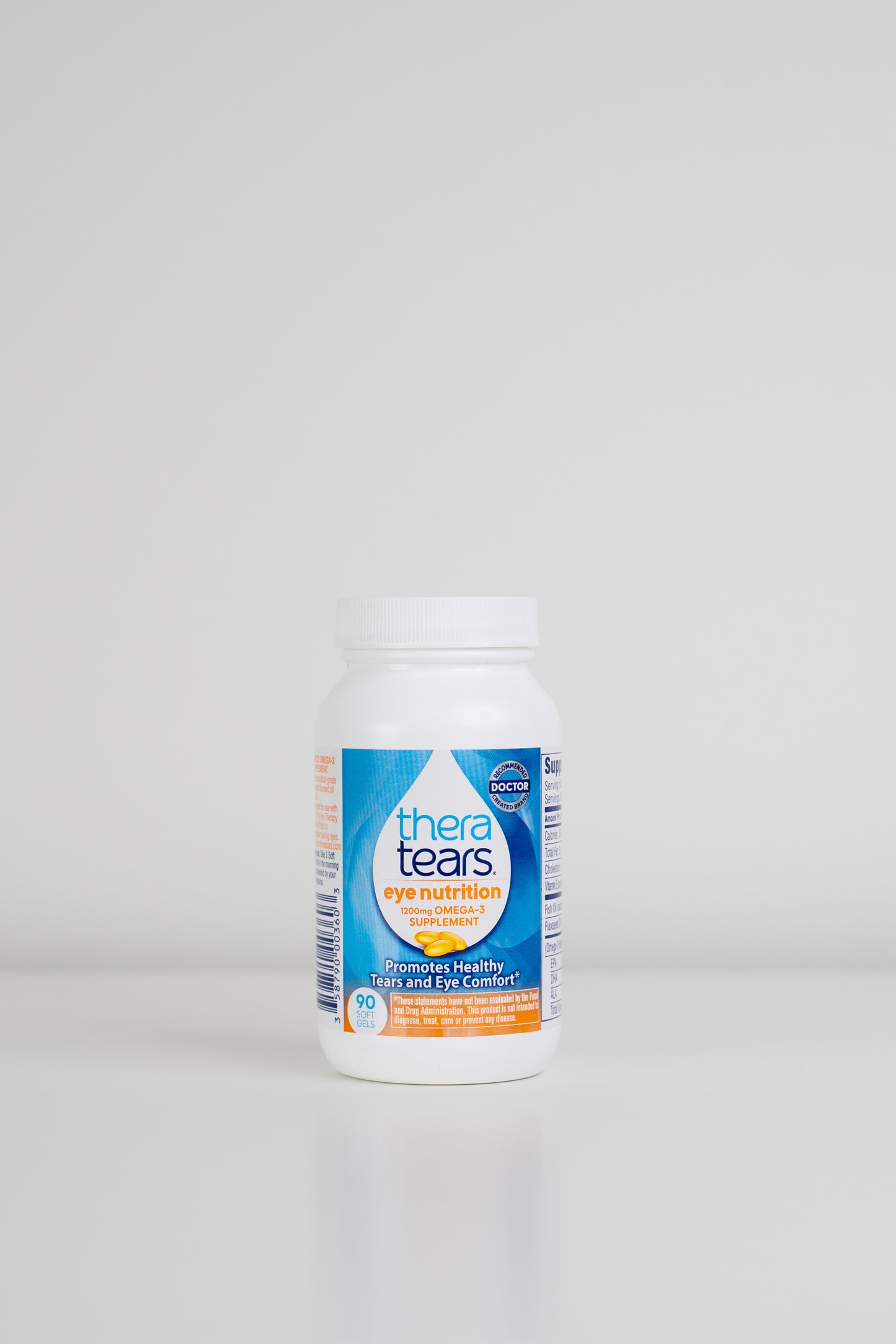 Thera Tears bottle on a white background