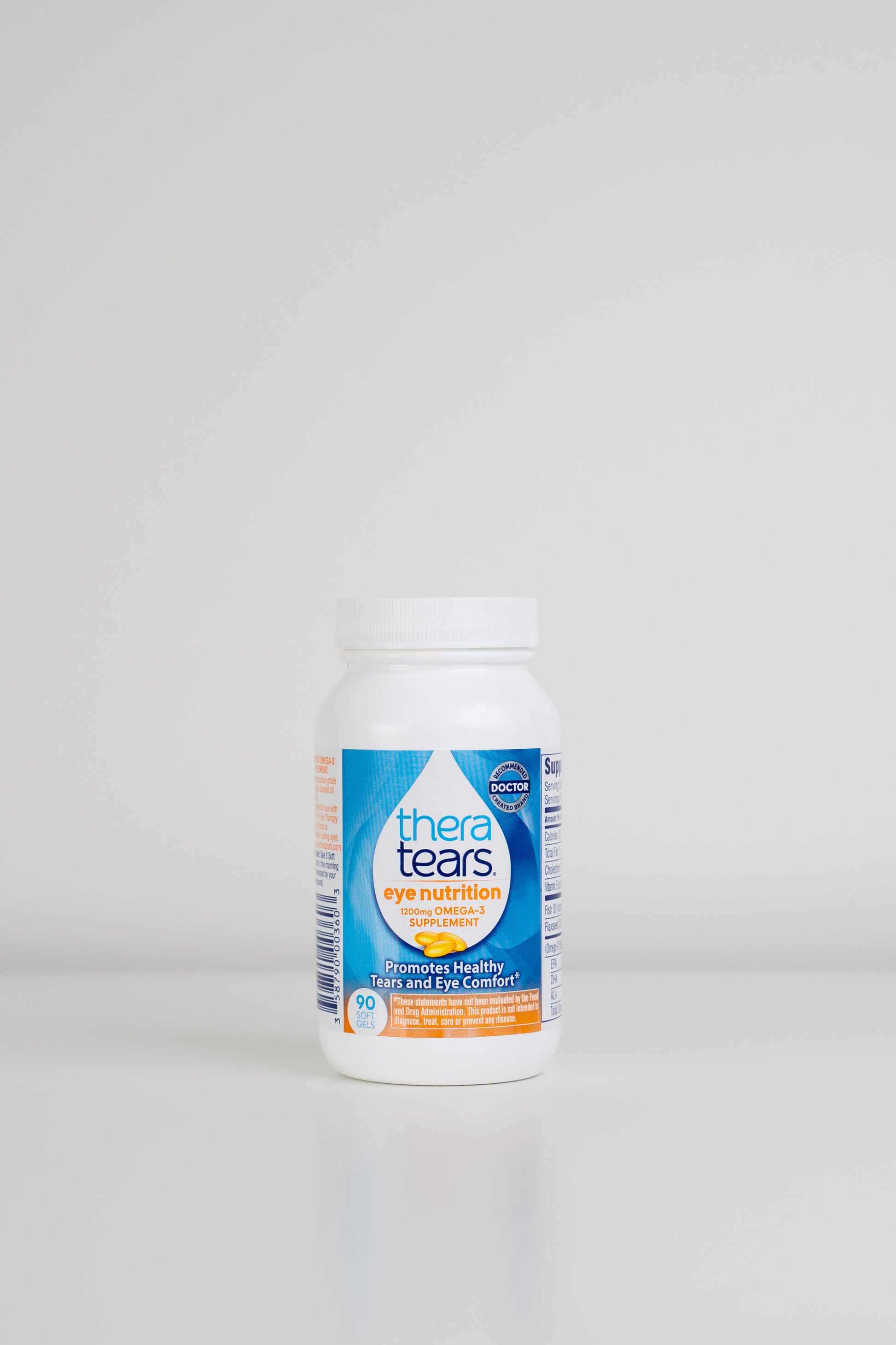 Thera Tears bottle on a white background