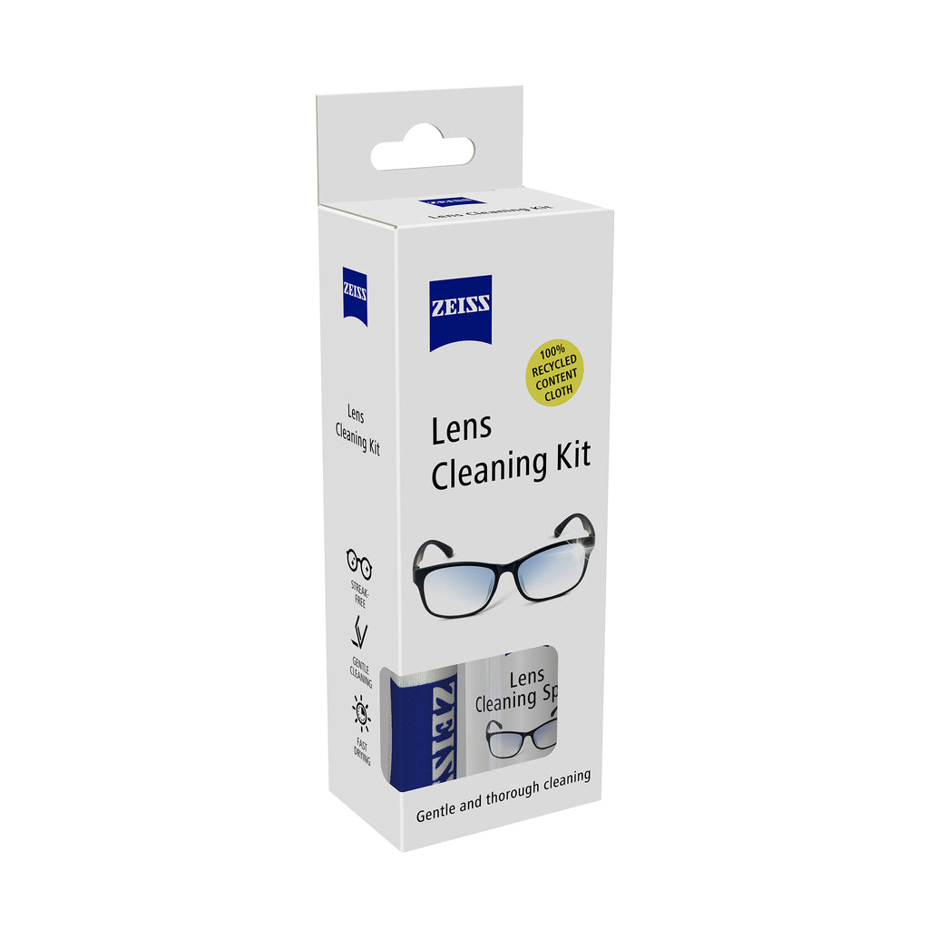 Zeiss Lens Cleaning Kit packaging for cleaning eyeglasses and camera lenses, on a white background