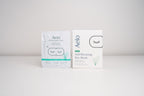 A box of Aelo self-warming eye masks with Lutein on a white background