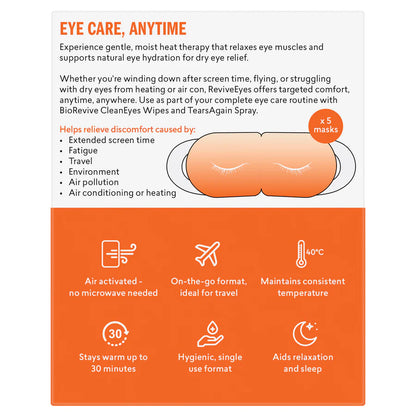 Biorevive Revive Eyes Self-Warming Steam Masks - 5 pack