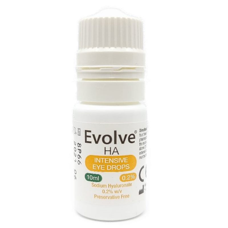 Evolve HA Intensive Eye Drops bottle on a white background