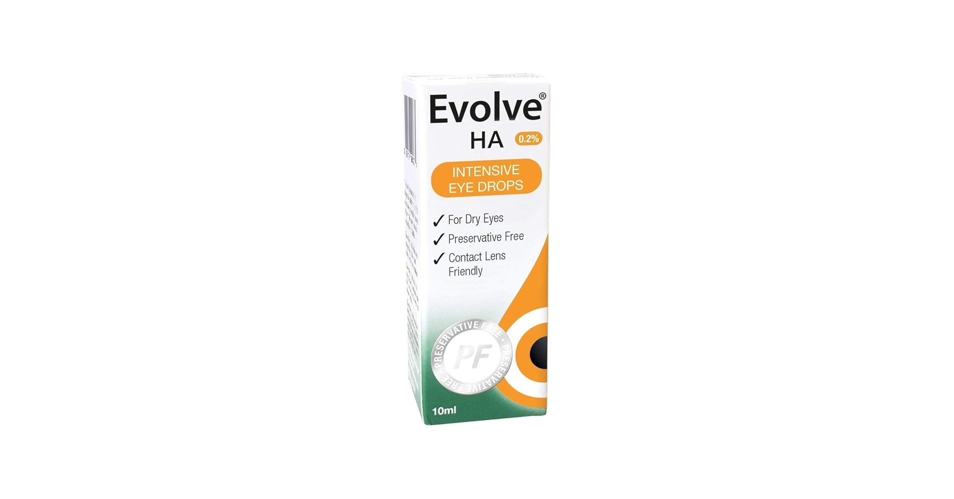 Box of Evolve HA Intensive Eye Drops on a white background