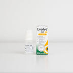 Evolve HA Eye Drops packaging and bottle on a white background