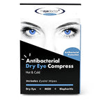 The Eye Doctor Antibacterial Dry Eye Compress that can be used Hot & Cold for Dry Eyes, MGD & Blepharitis. Photo is of the outside of the box.