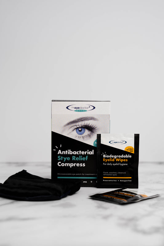 The Eye Doctor Antibacterial Stye Relief Compress for effective stye relief.