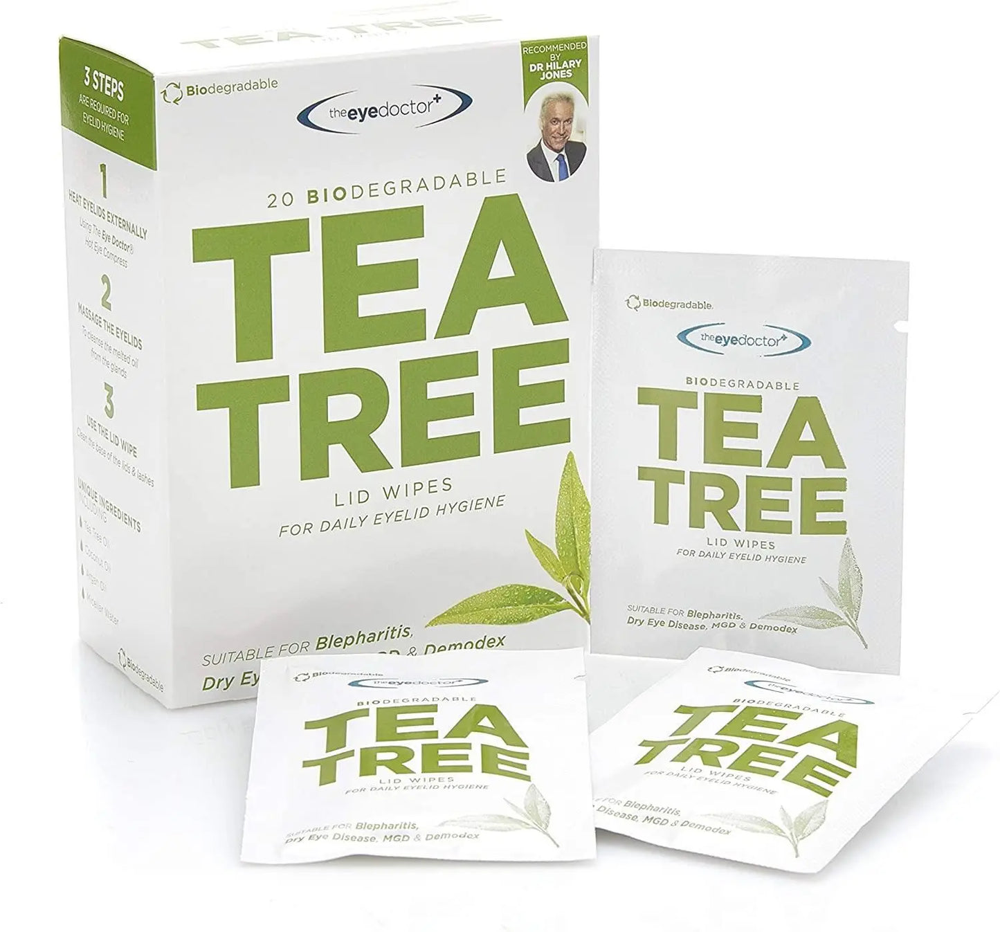 The Eye Doctor Tea Tree Eyelid Wipes - 20 wipes