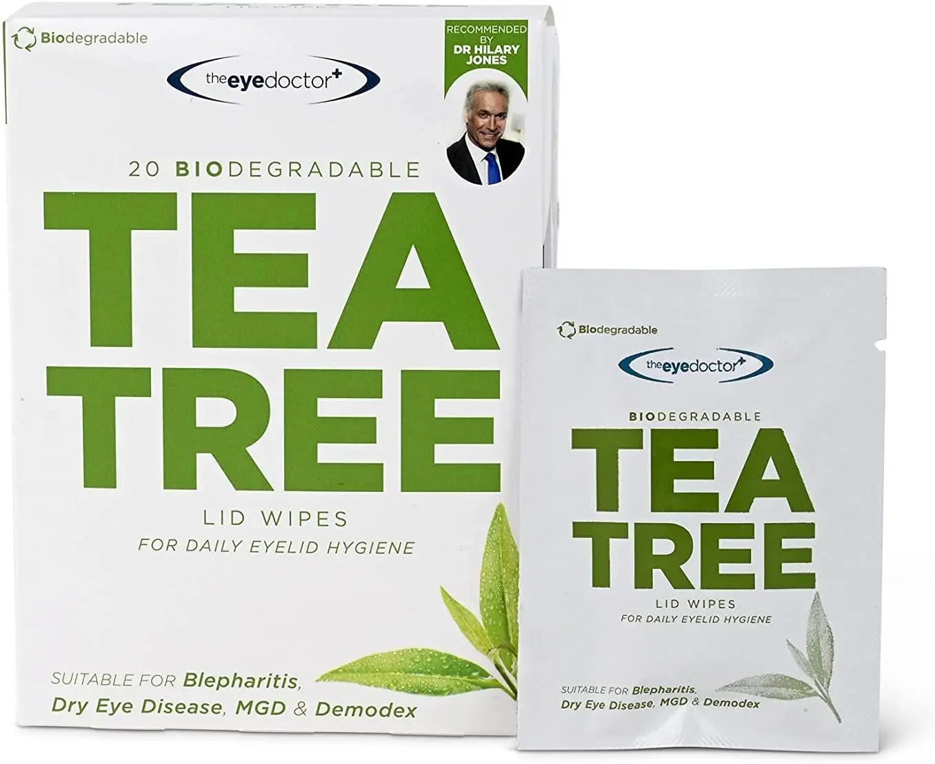 Eye Doctor Tea Tree Lid Wipes for soothing eyelid care, helping to alleviate irritation and discomfort caused by dry eyes and blepharitis.