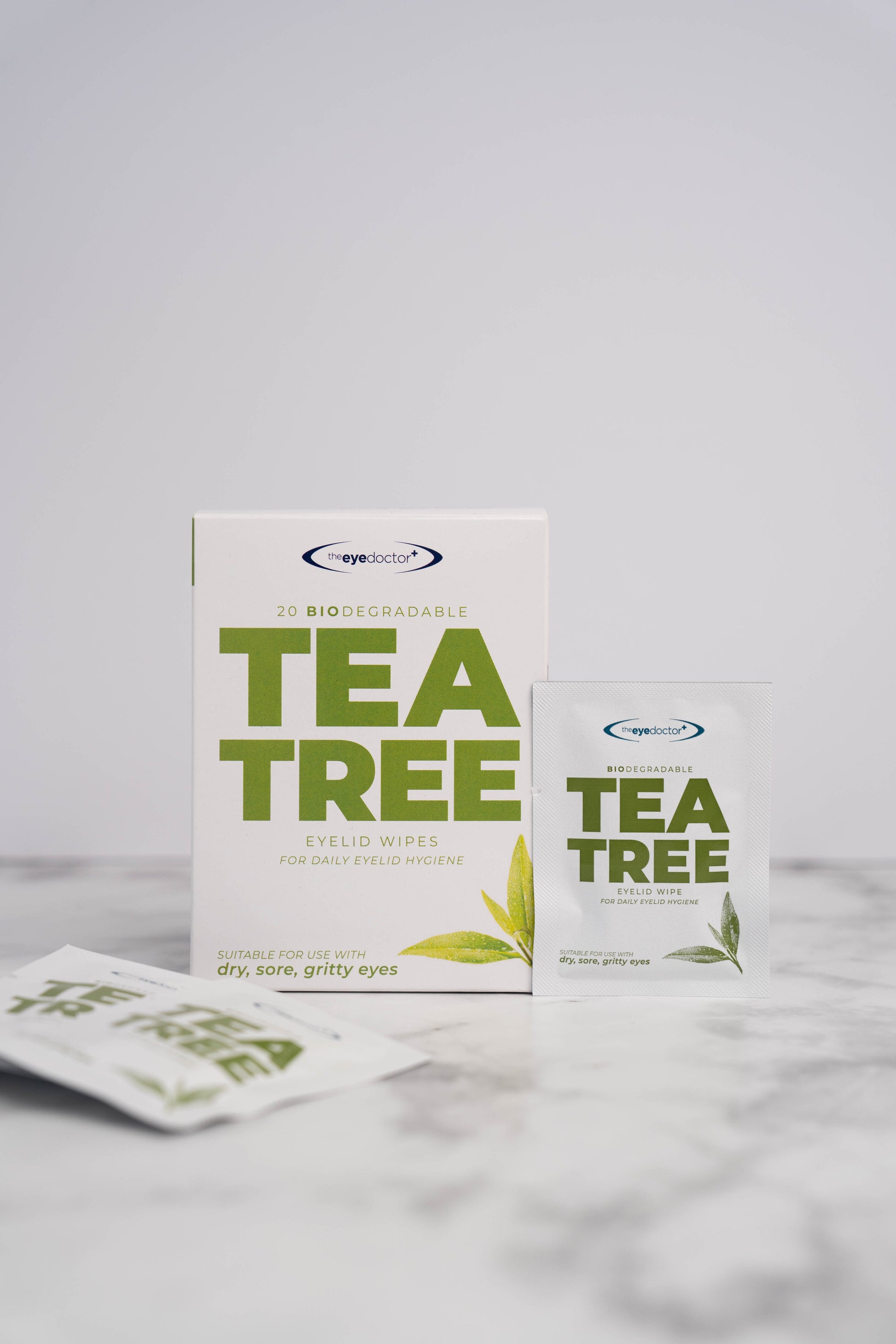 The Eye Doctor Tea Tree Eyelid Wipes for effective eyelid cleansing.