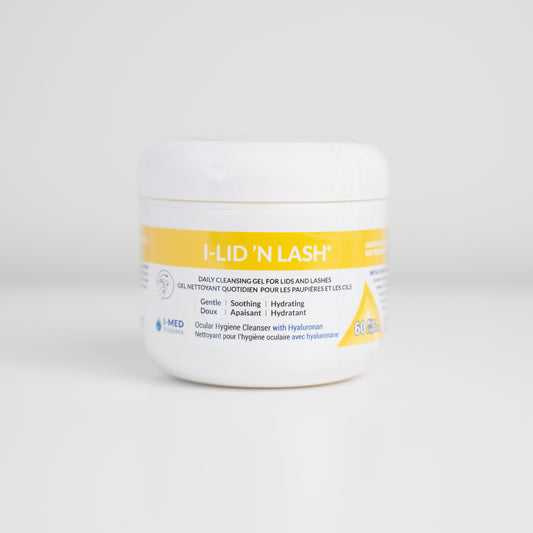 I-Lid ’N Lash eyelid wipes box for daily blepharitis relief