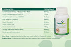 Lacritec supplement bottle with nutritional information on a green background