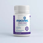 Macutec dietary supplement bottle on a light gray background
