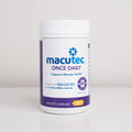 A jar of Macutec Once Daily supplement with 120 capsules to support macular health.