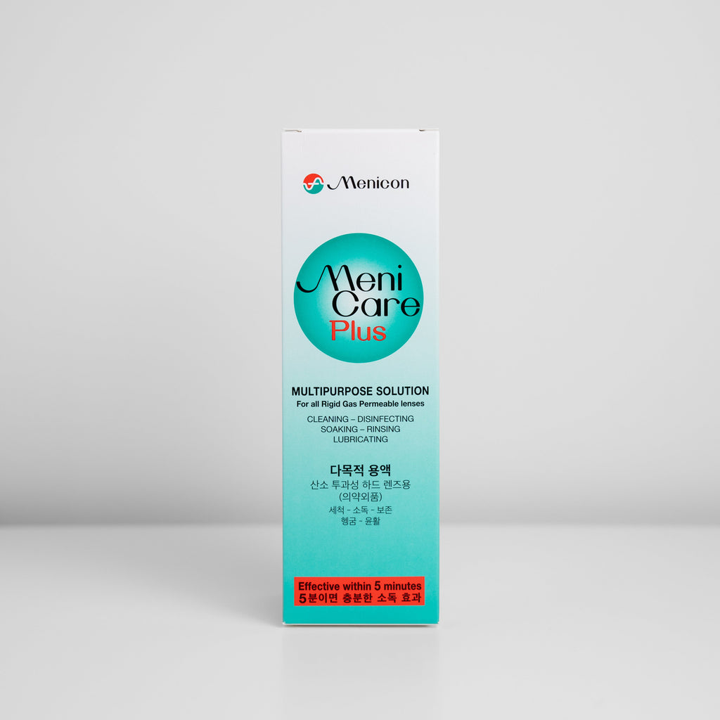 Menicare Plus 250 ml contact lens solution box
