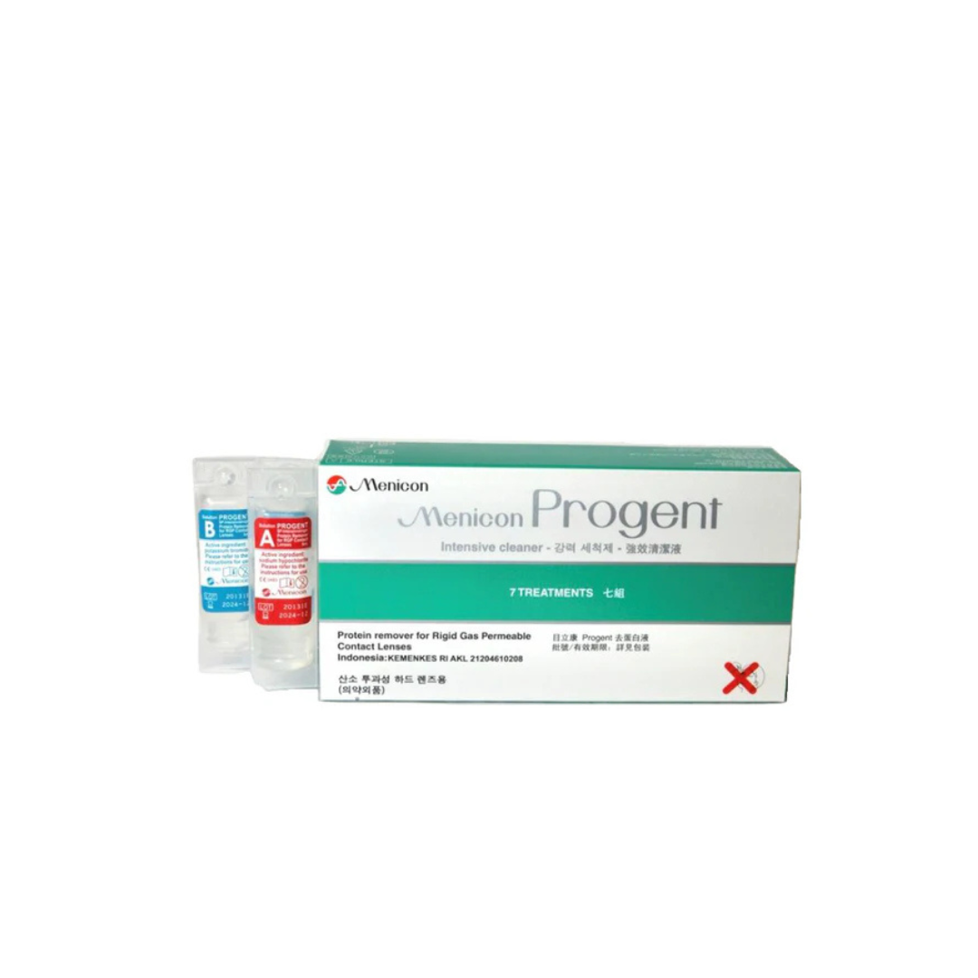 Menicon Progent packaging on a white background