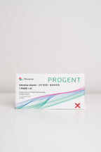 Menicon progent box on a light grey background