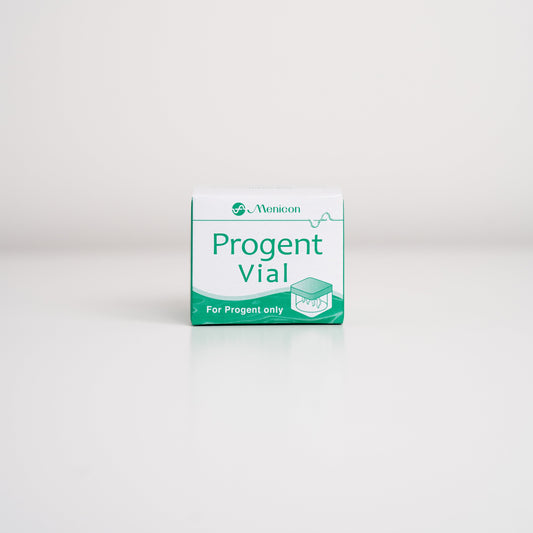 Menicon Progent Vial packaging on a white background