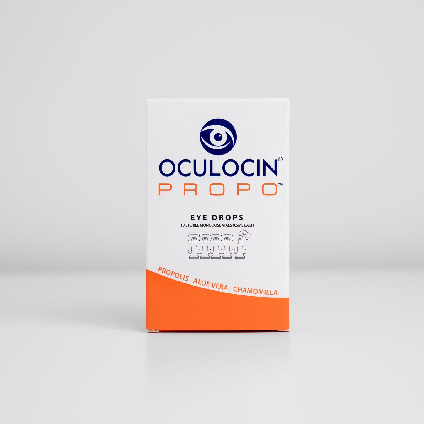 Oculocin Propo eye drops packaging on a white background