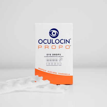 Box of Oculocin Propo single-use eye drop vials