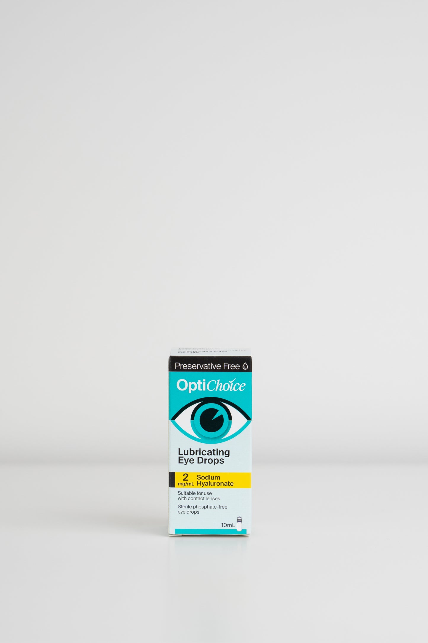 Box of Optichoice eye drops on a white background