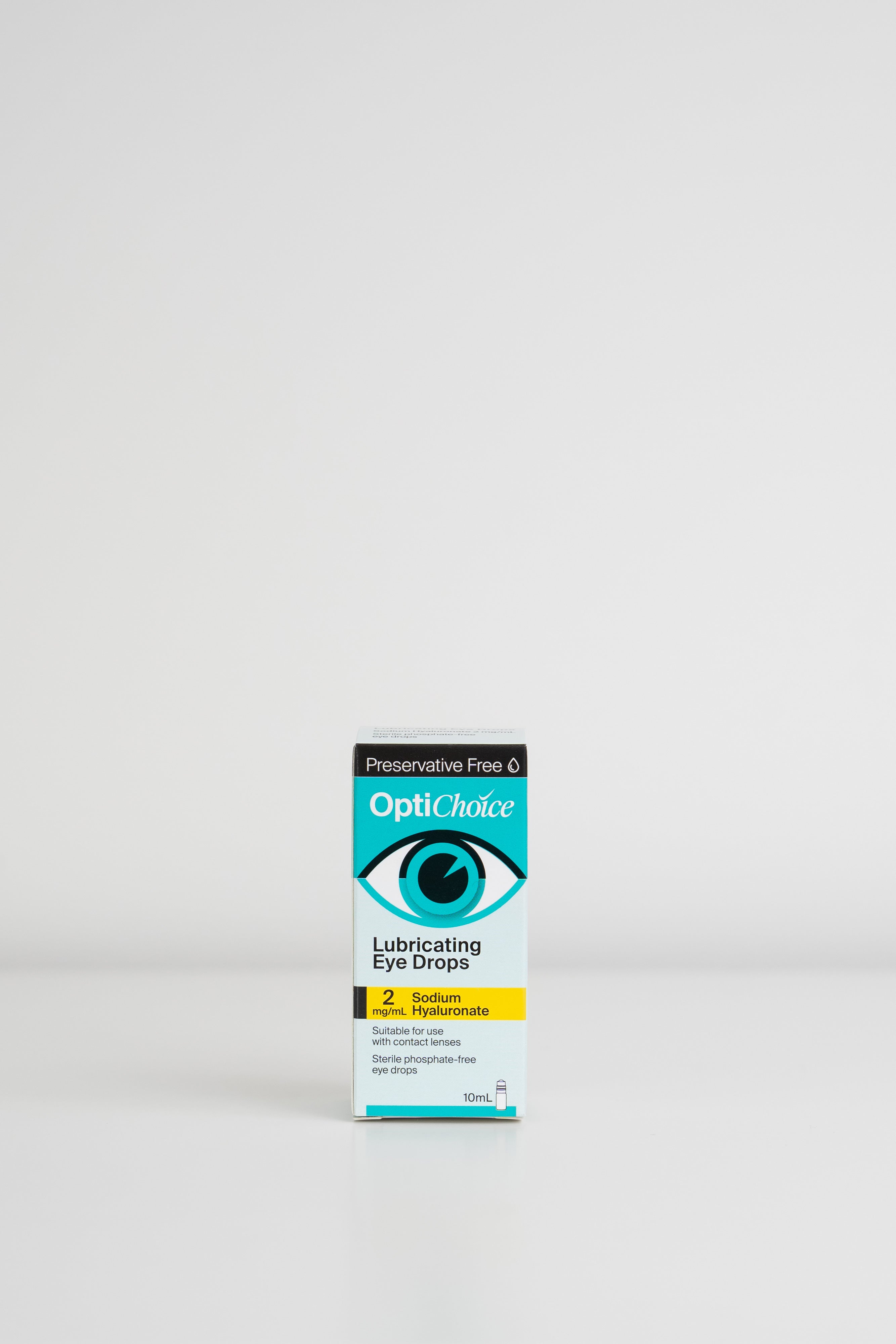 Box of Optichoice eye drops on a white background
