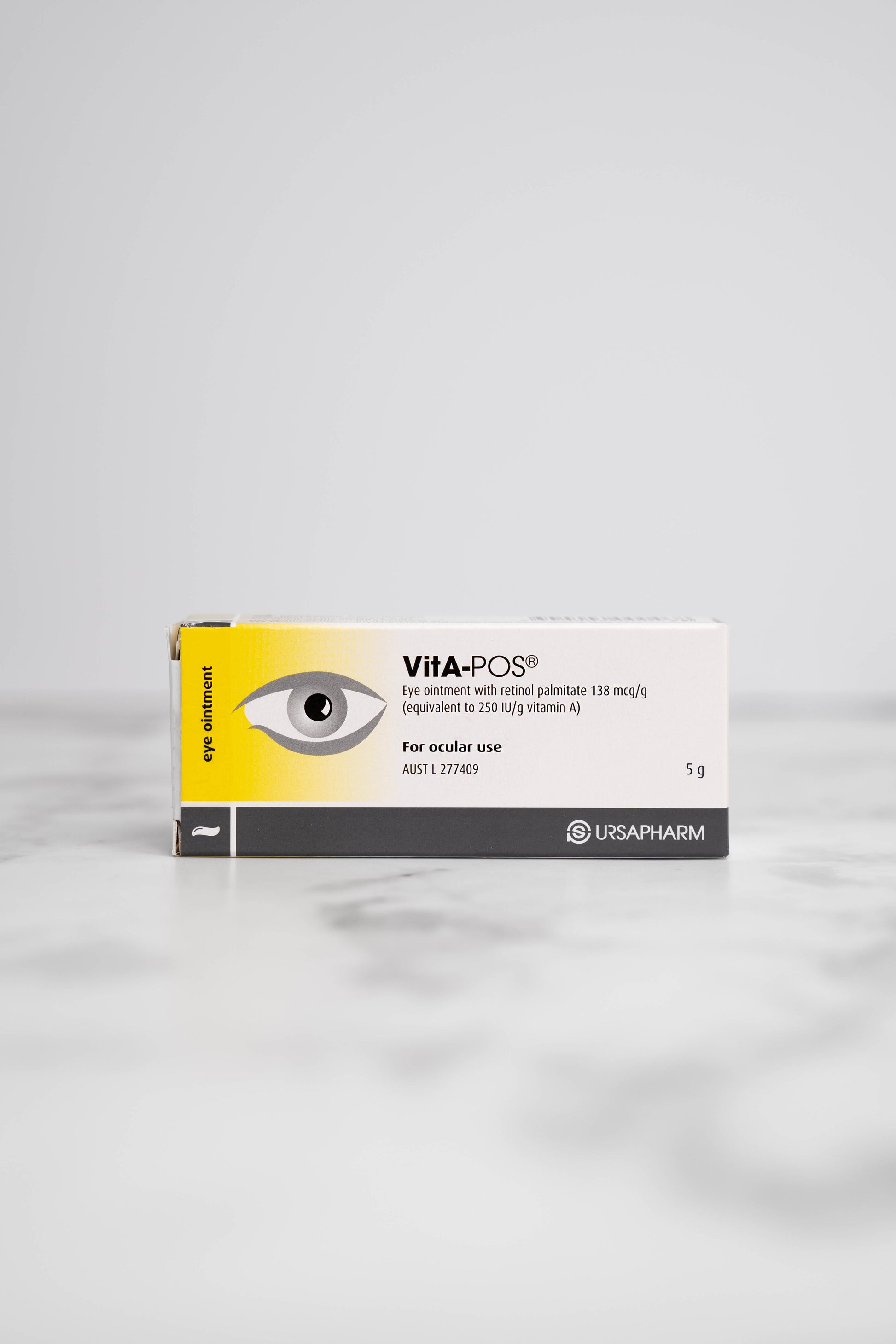 Vita Pos Eye Gel packaging box for effective dry eye relief.