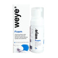 Weye Foam cleansing foam shown as a white pump bottle next to its white retail box, featuring black and blue text on a clean white background.