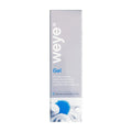 Weye Gel eye cleansing and care gel soap in a tall, narrow silver-gray box with blue and white text and graphics, shown on a plain white background.