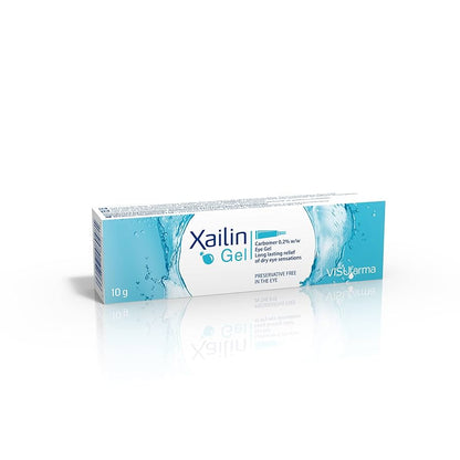 Box of Xailin Gel with blue and white design on a white background