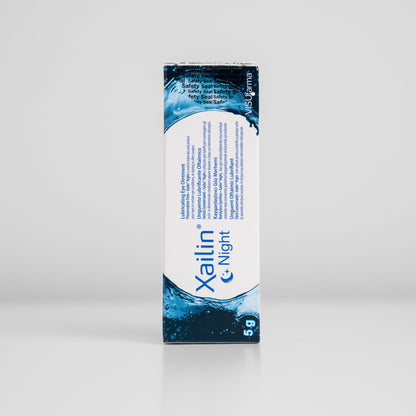 Xailin Eye Gel packaging for dry eye relief overnight