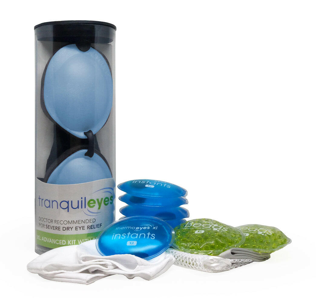 Tranquileyes XL Advanced Eye Compress including instants and beads.